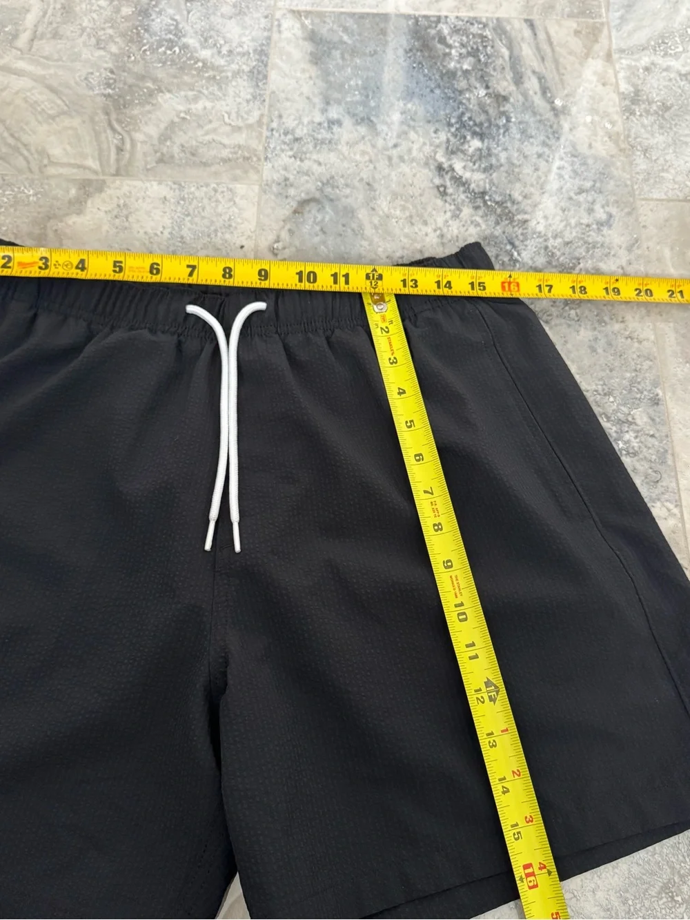 Hollister Black Swim Trunks with White Drawstring